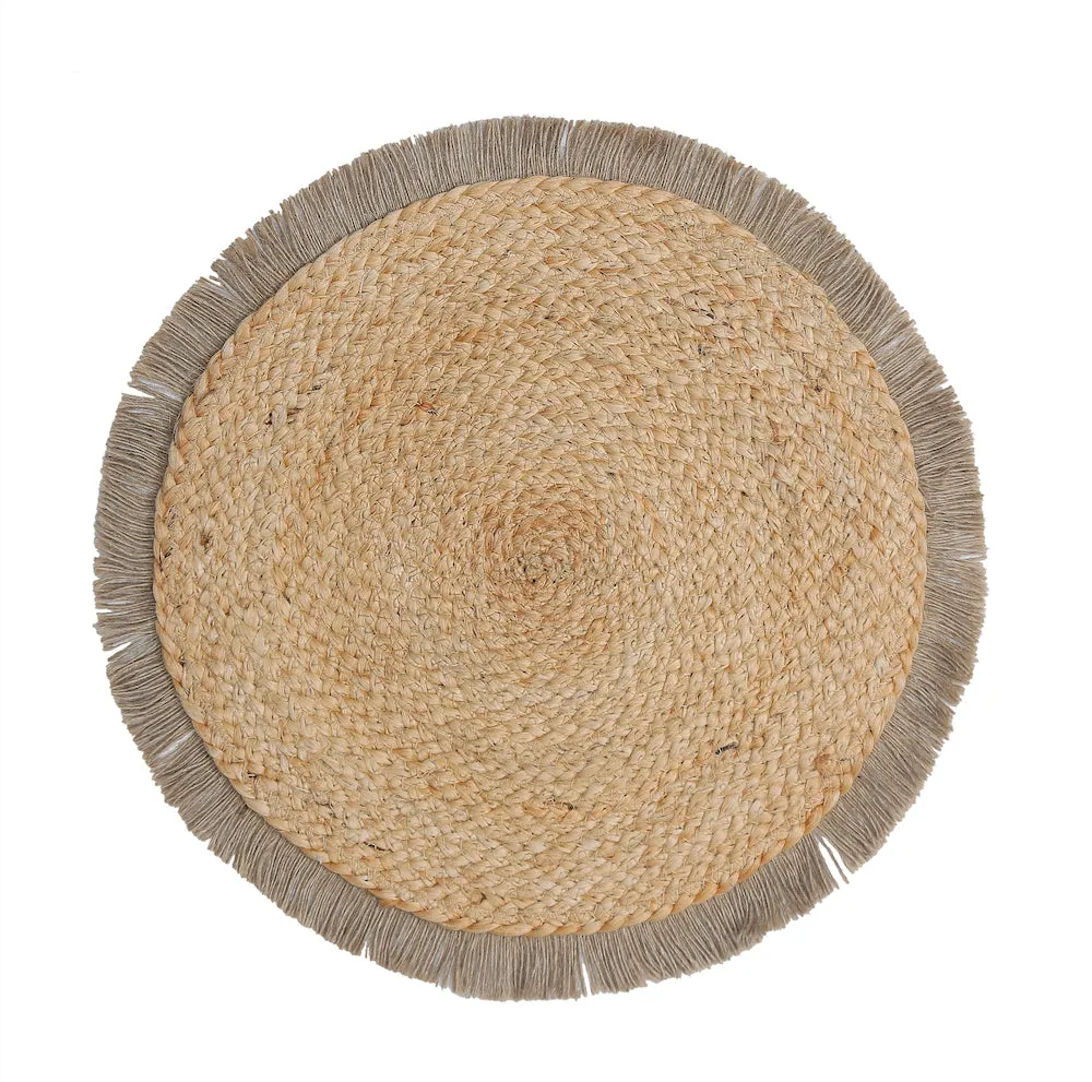Liana Handcrafted Natural Jute Placemats - Elegant Dinner Table Style