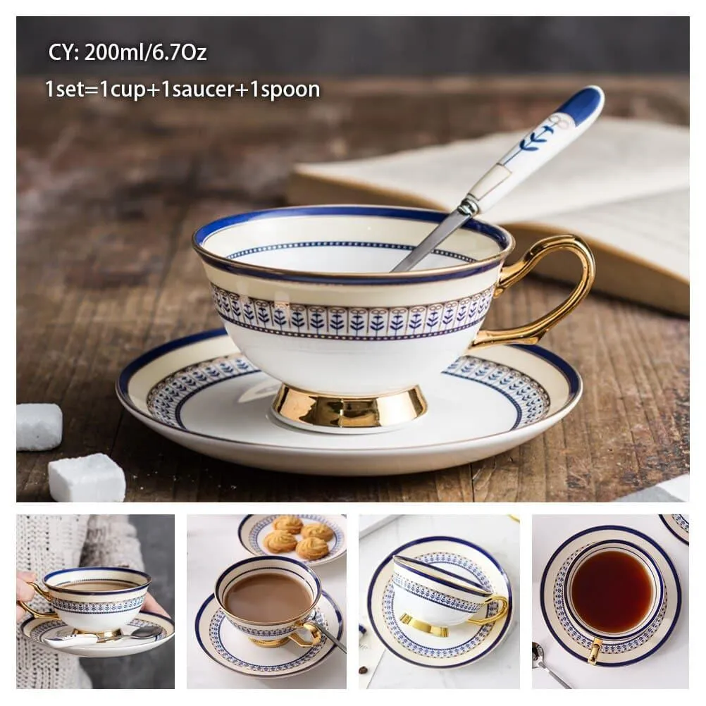 Luxury Ceramic Bone China Coffee Cup Set