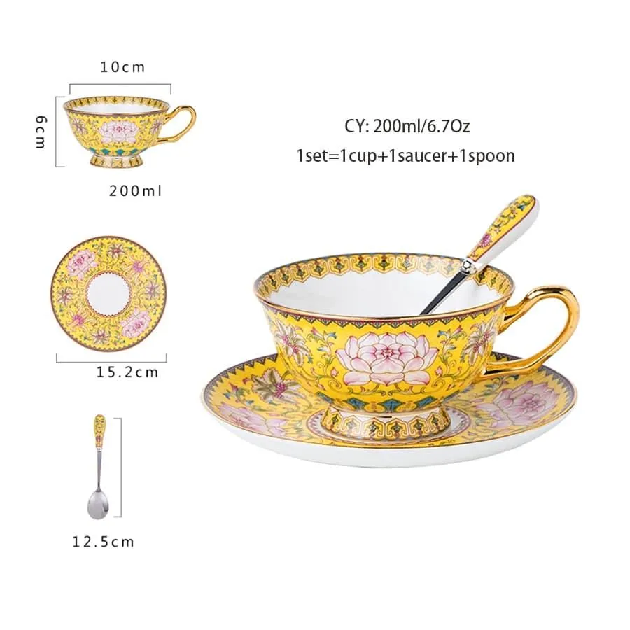 Luxury Ceramic Bone China Coffee Cup Set
