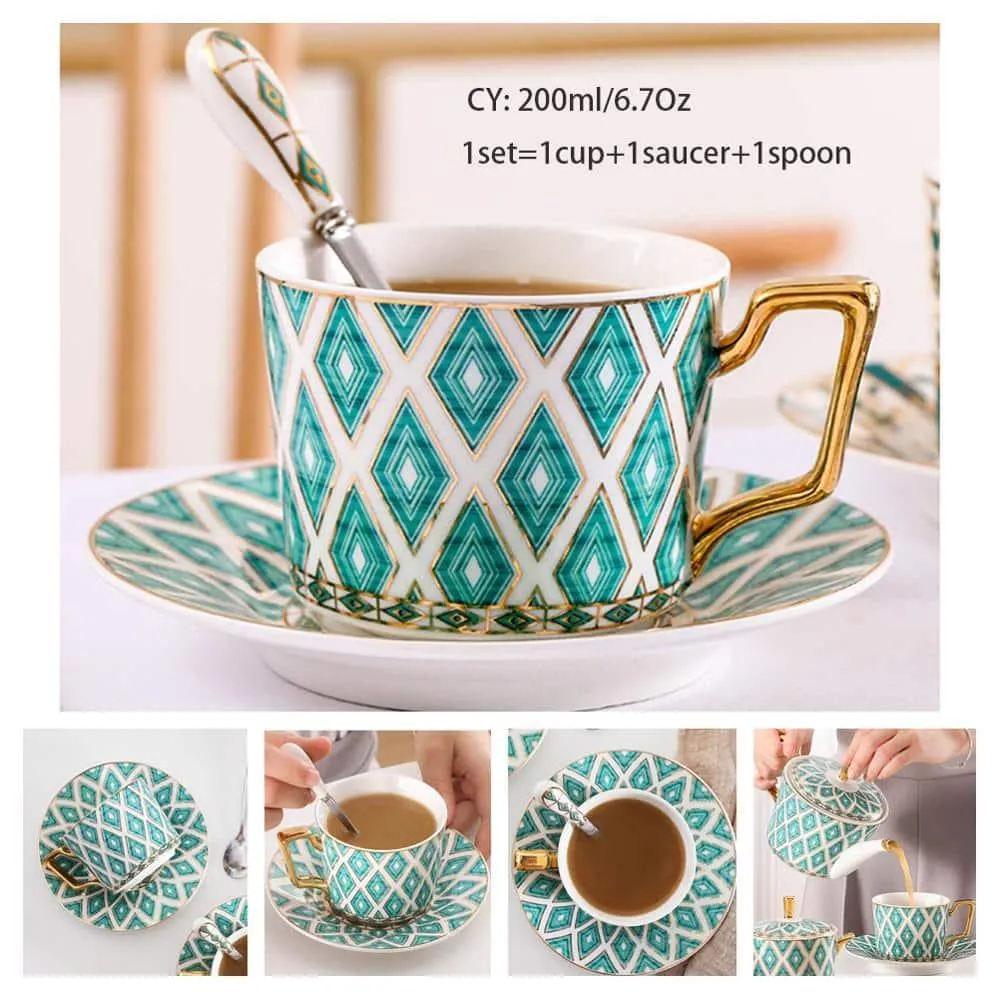 Luxury Ceramic Bone China Coffee Cup Set