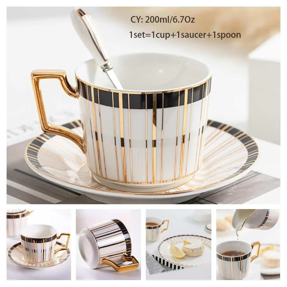 Luxury Ceramic Bone China Coffee Cup Set