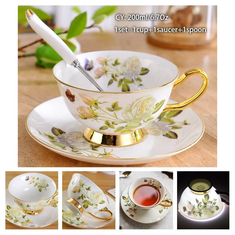 Luxury Ceramic Bone China Coffee Cup Set