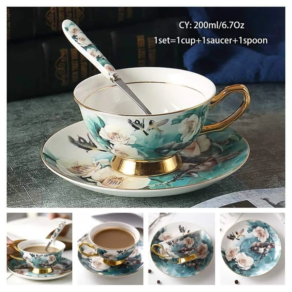 Luxury Ceramic Bone China Coffee Cup Set