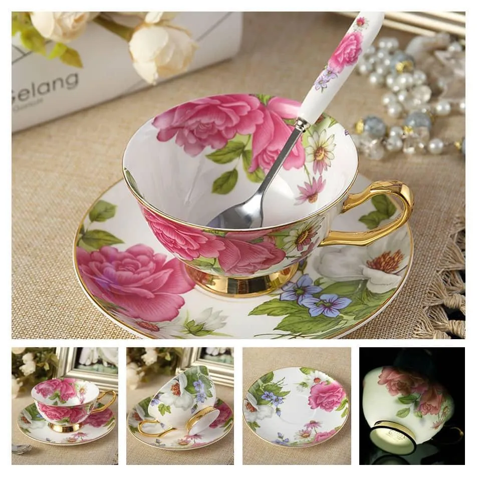 Luxury Ceramic Bone China Coffee Cup Set