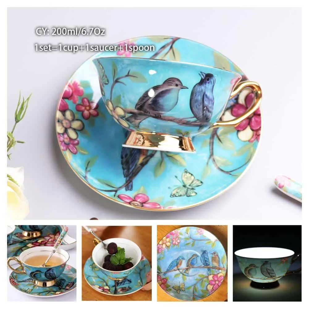 Luxury Ceramic Bone China Coffee Cup Set