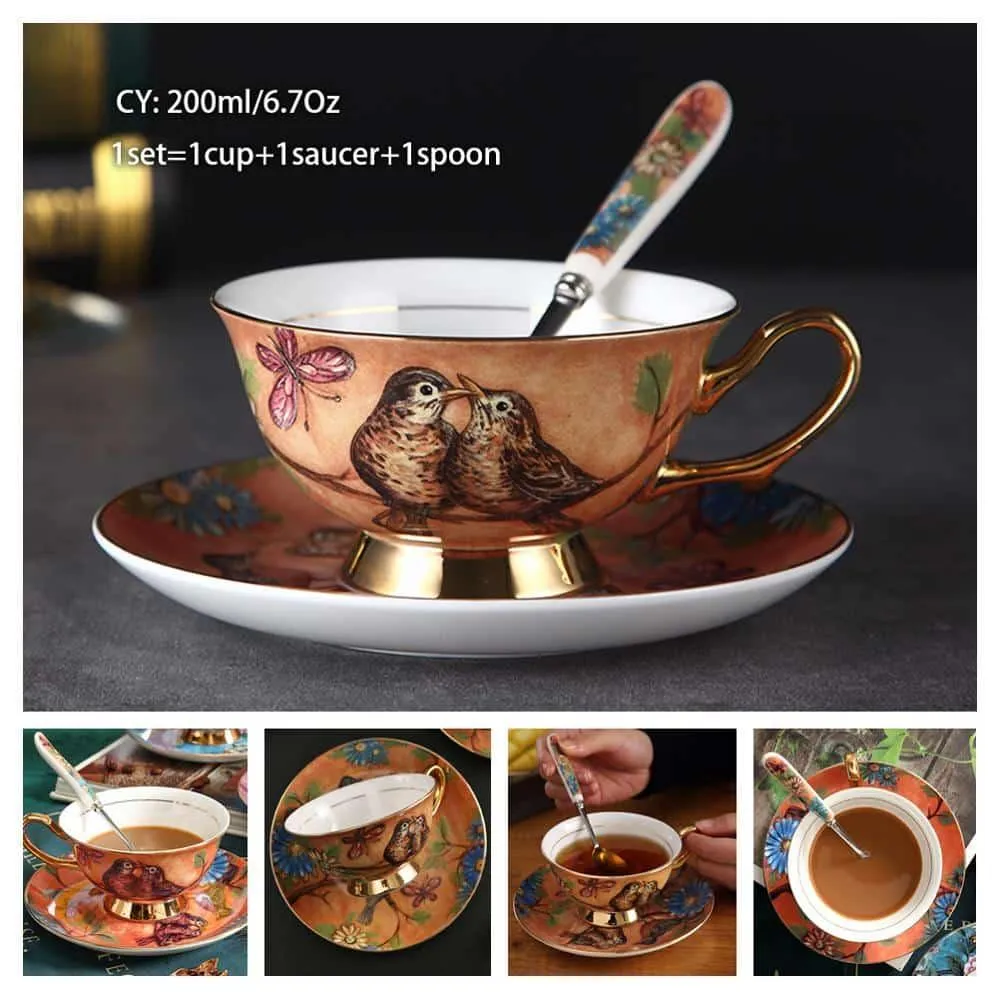 Luxury Ceramic Bone China Coffee Cup Set
