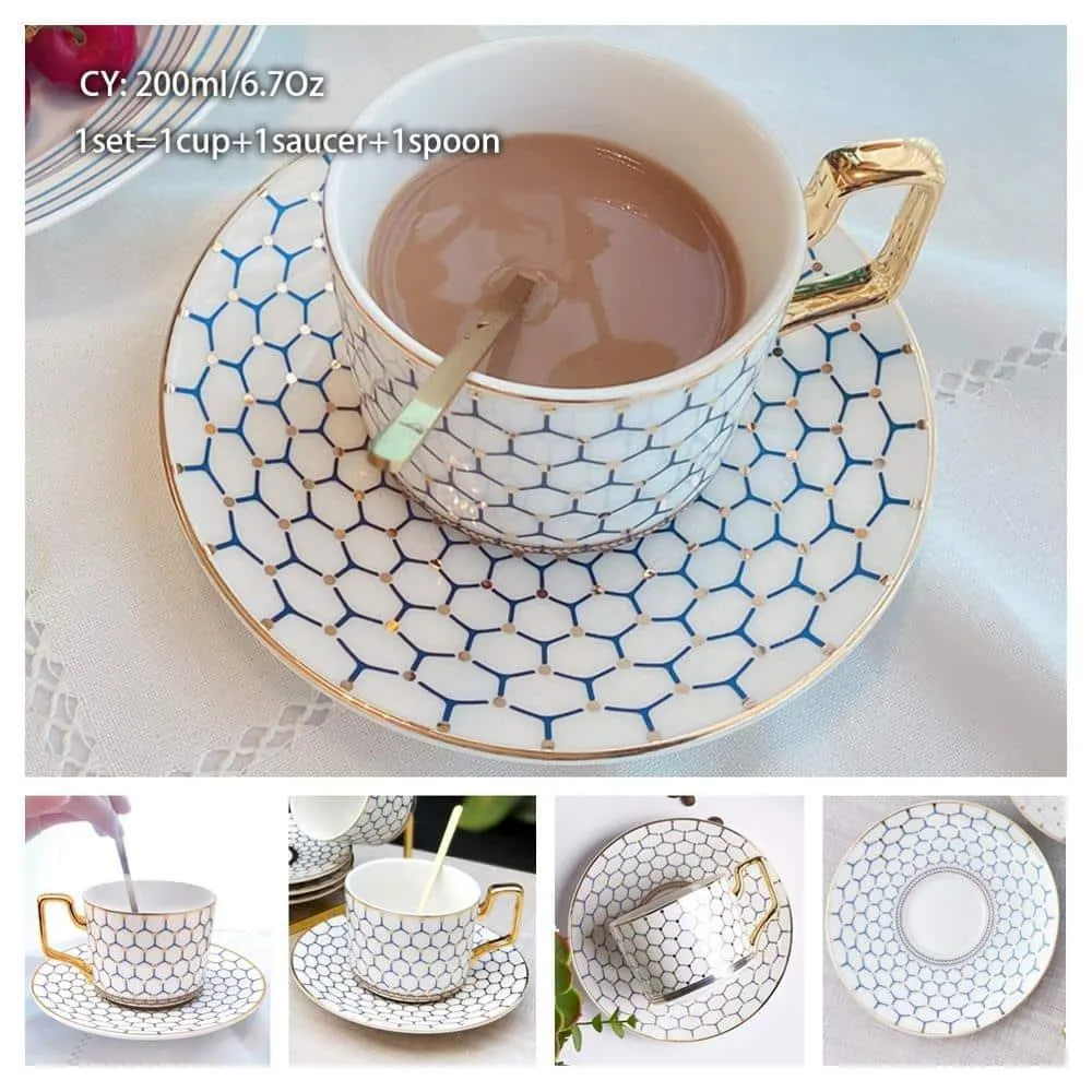 Luxury Ceramic Bone China Coffee Cup Set