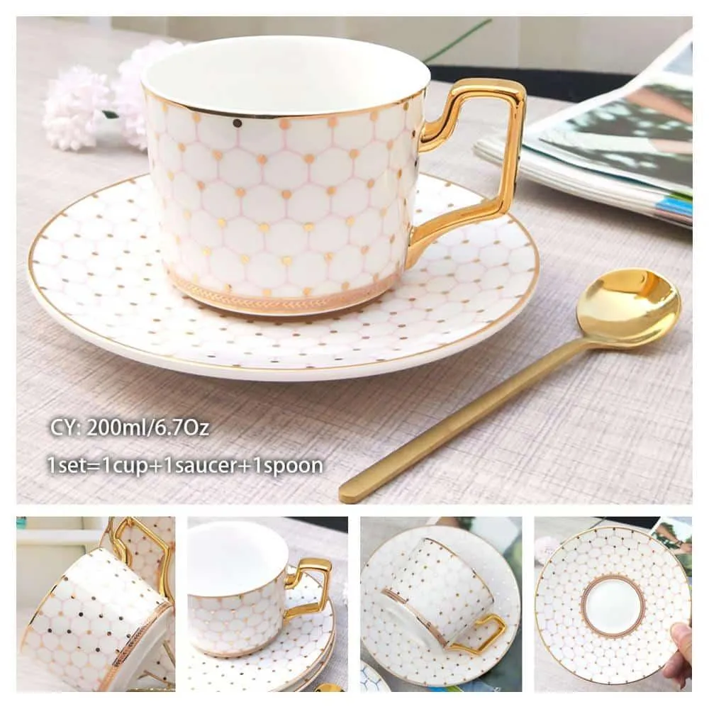 Luxury Ceramic Bone China Coffee Cup Set