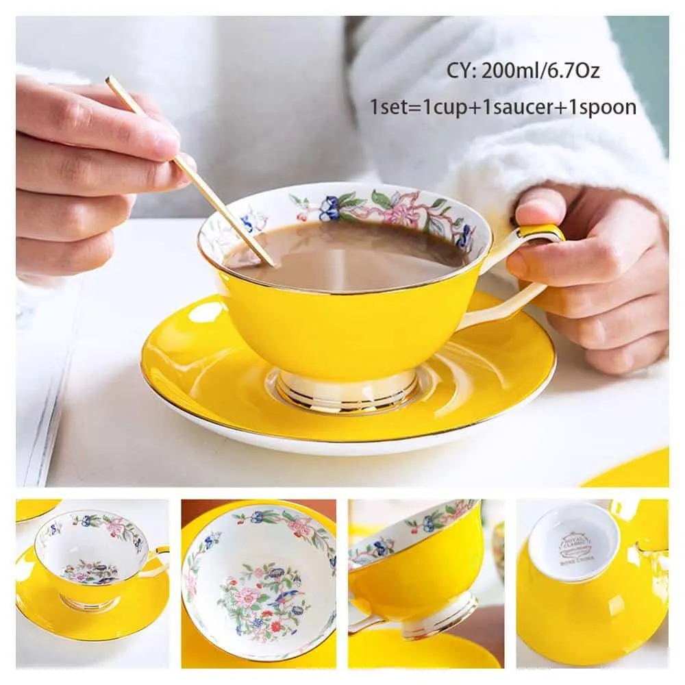 Luxury Ceramic Bone China Coffee Cup Set