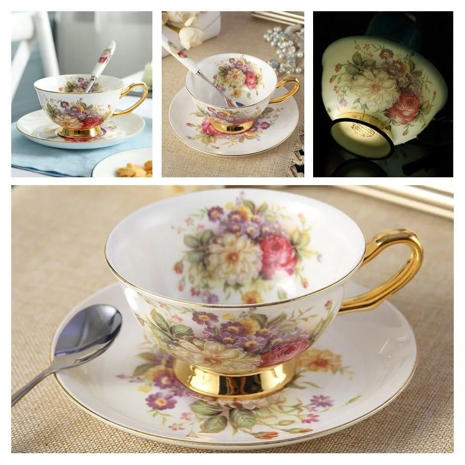 Luxury Ceramic Bone China Coffee Cup Set