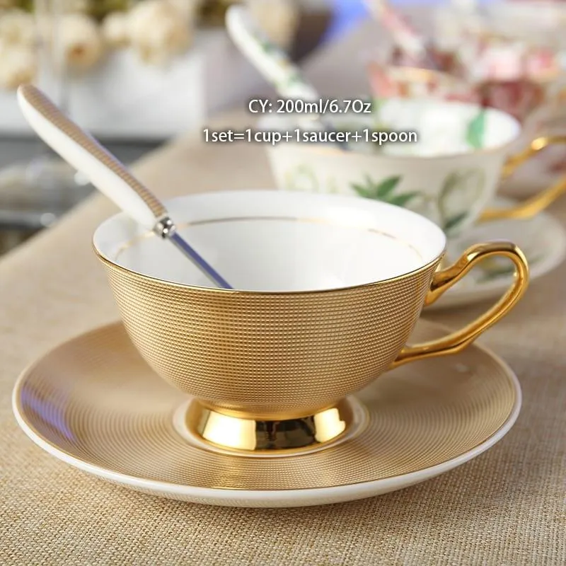 Luxury Ceramic Bone China Coffee Cup Set