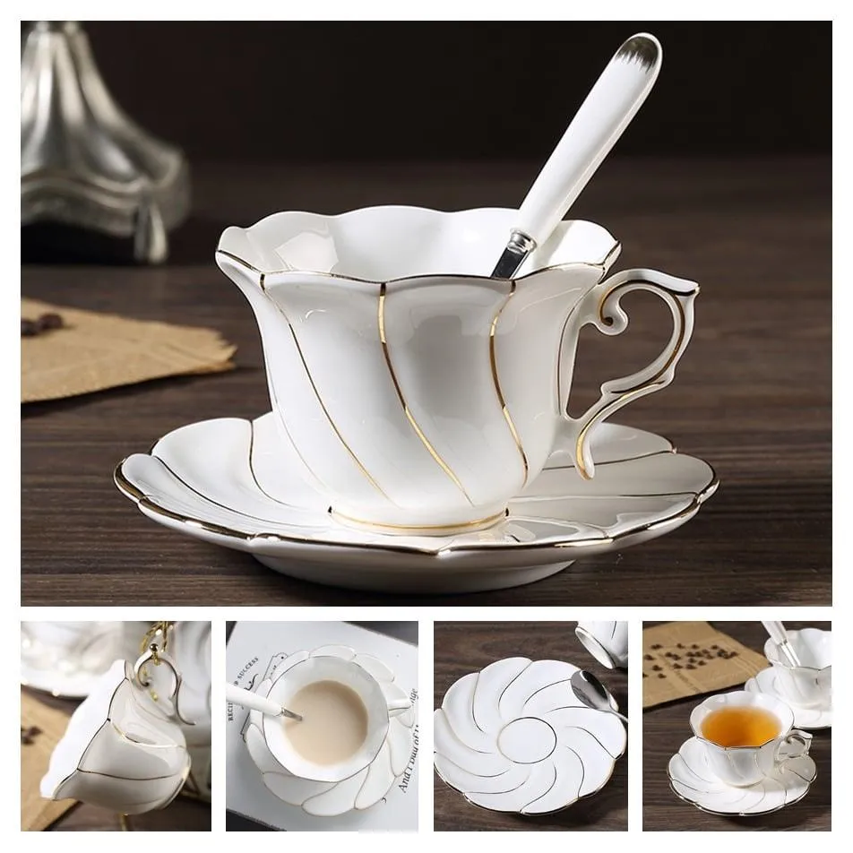 Luxury Ceramic Bone China Coffee Cup Set