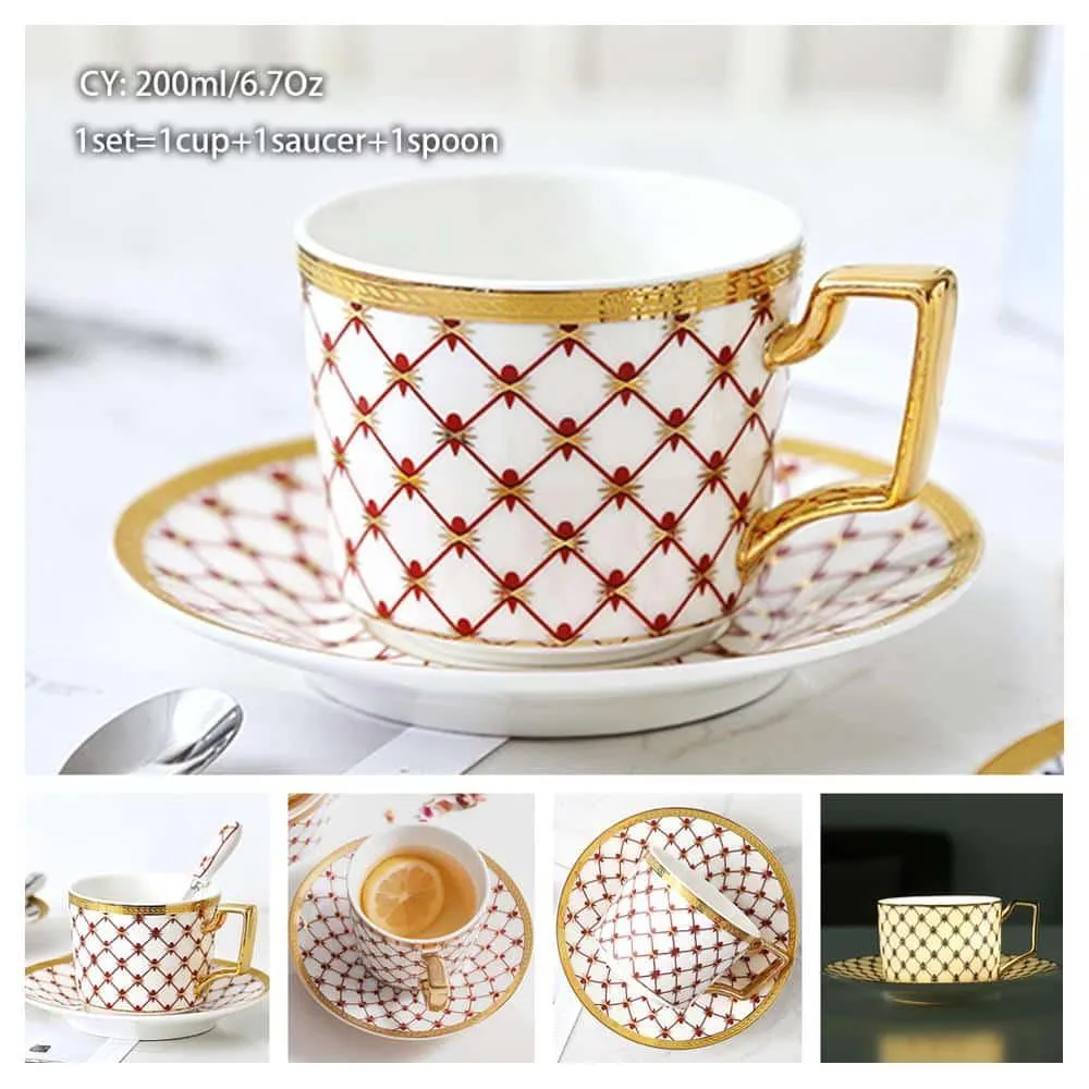 Luxury Ceramic Bone China Coffee Cup Set