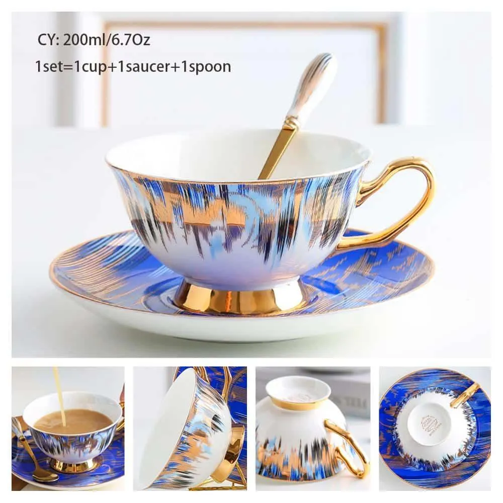 Luxury Ceramic Bone China Coffee Cup Set