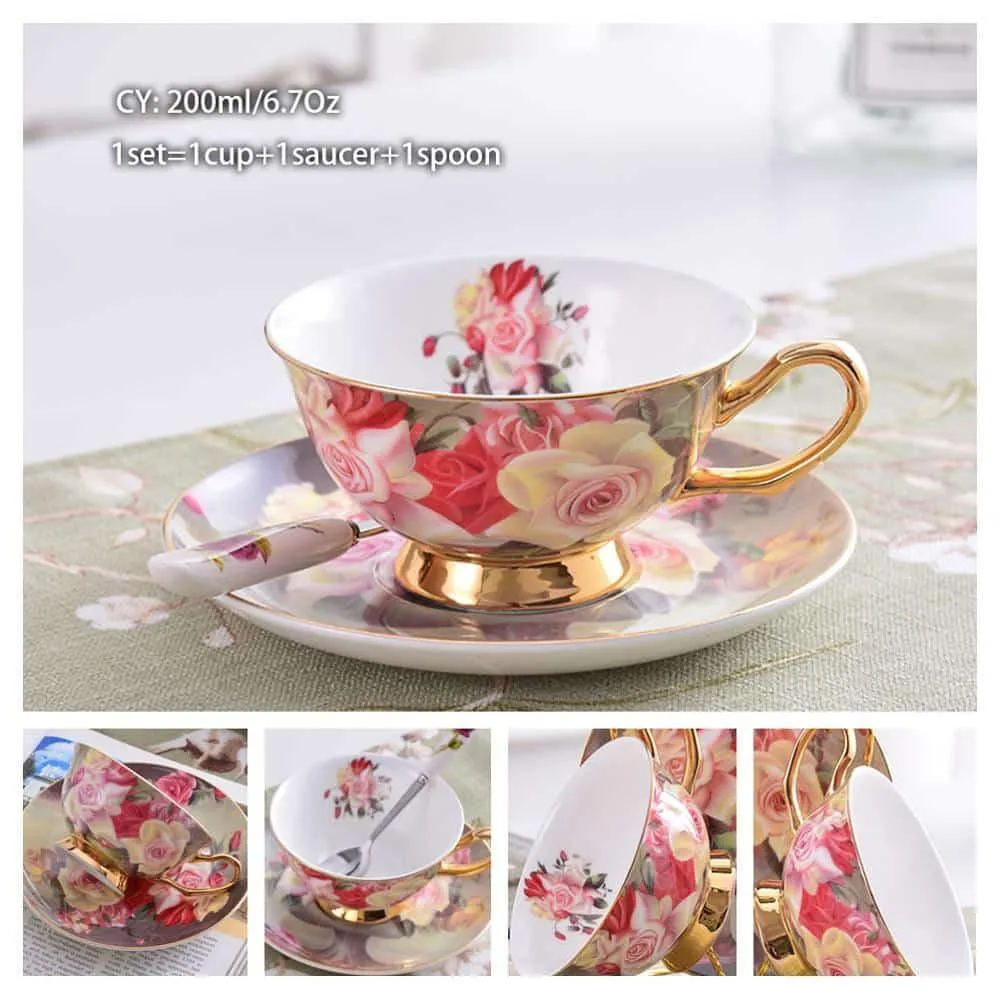 Luxury Ceramic Bone China Coffee Cup Set