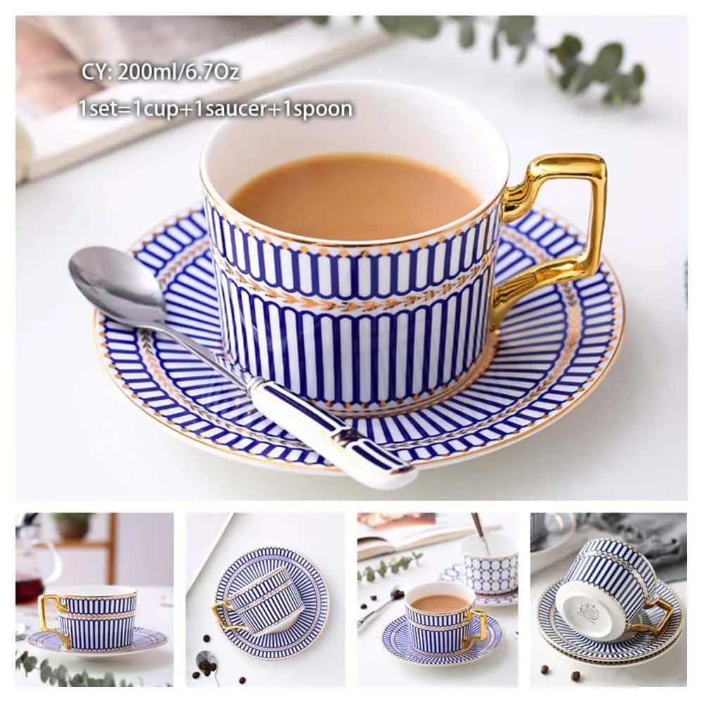 Luxury Ceramic Bone China Coffee Cup Set