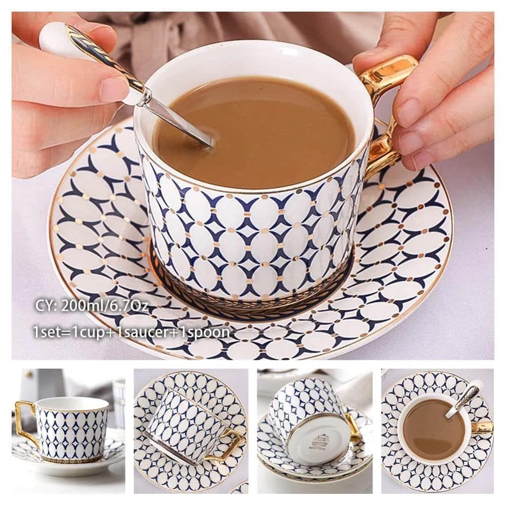 Luxury Ceramic Bone China Coffee Cup Set