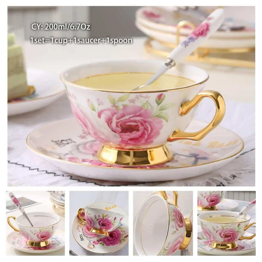 Luxury Ceramic Bone China Coffee Cup Set