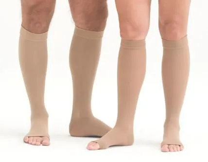 Open Toe Knee High Compression Socks - Easy to Put On Graduated Support Stockings