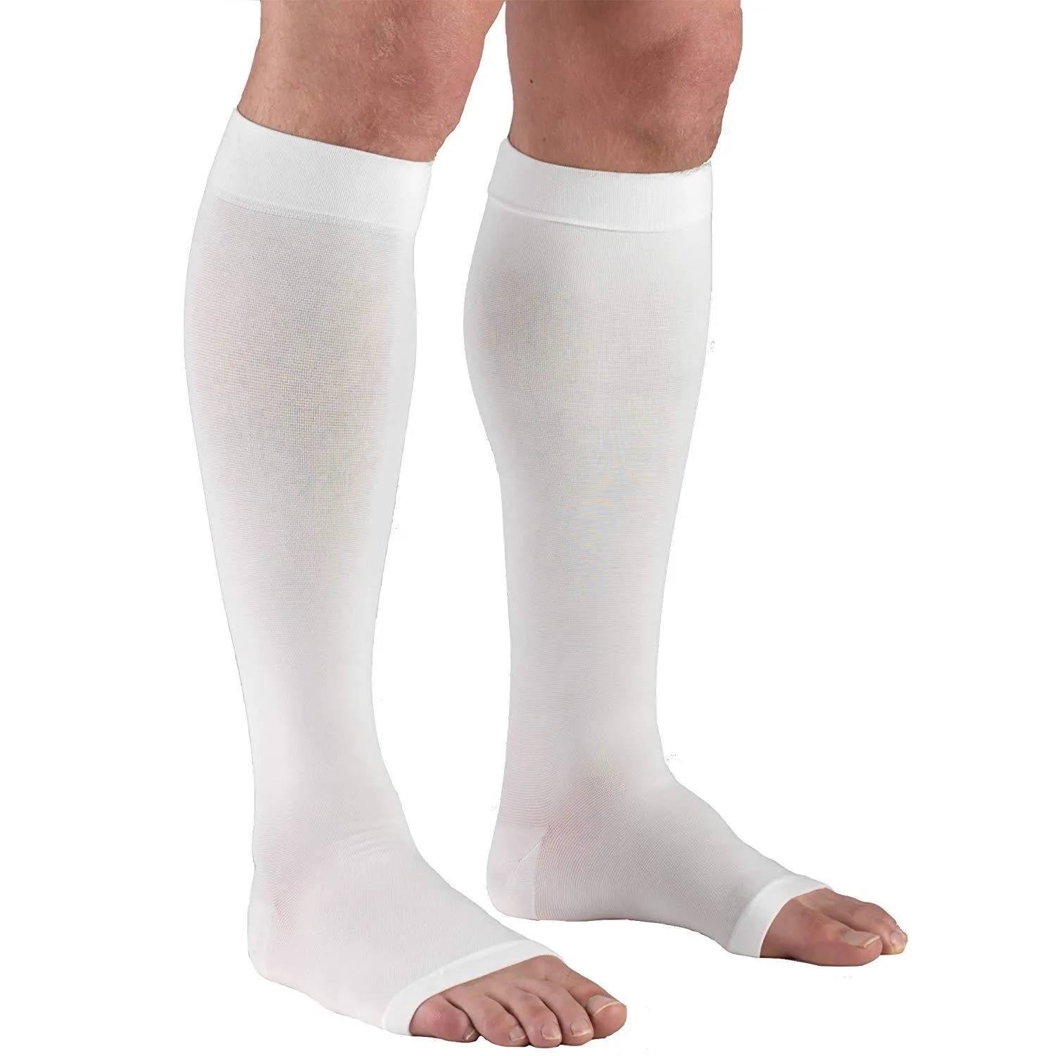 Open Toe Knee High Compression Socks - Easy to Put On Graduated Support Stockings