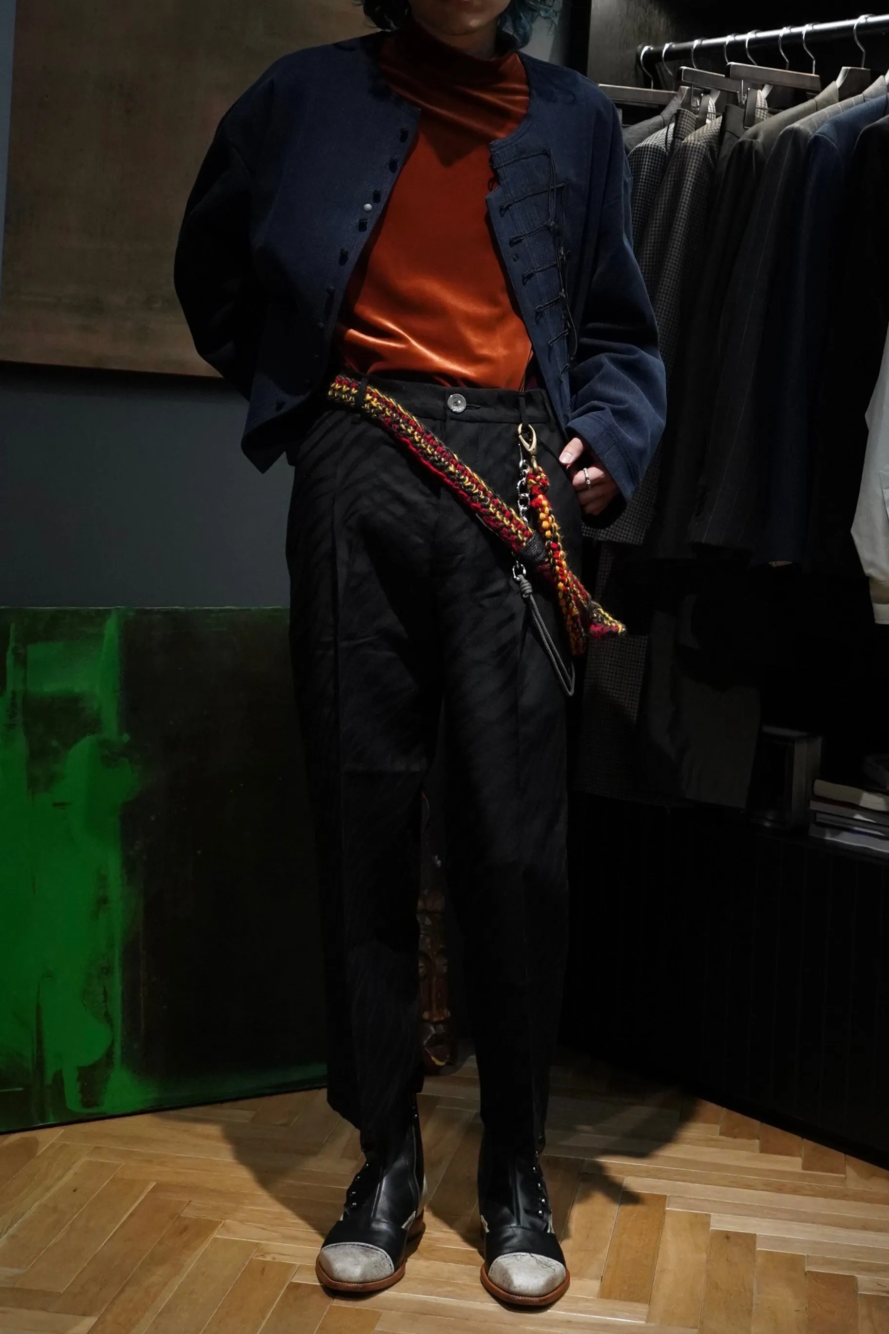 Sasquatchfabrix. ”馬”CHINA JACKET (INDIGO NAVY)