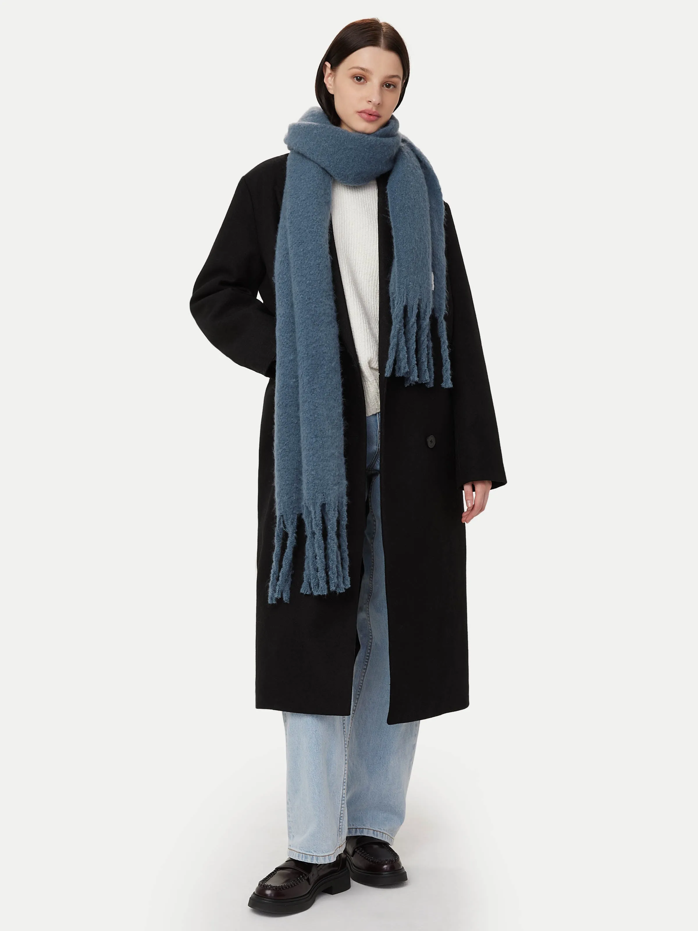 The Fuzzy Scarf in China Blue