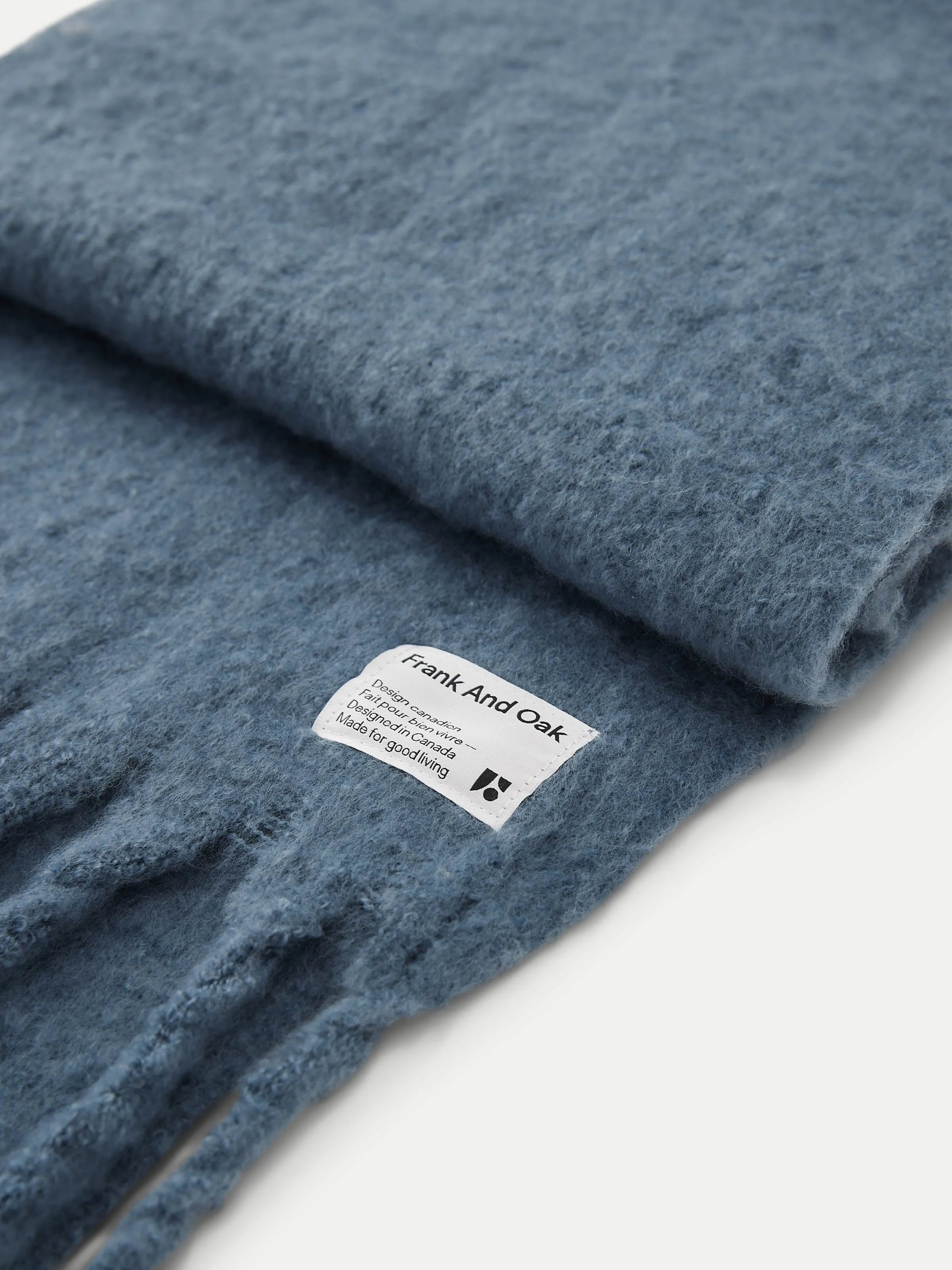 The Fuzzy Scarf in China Blue